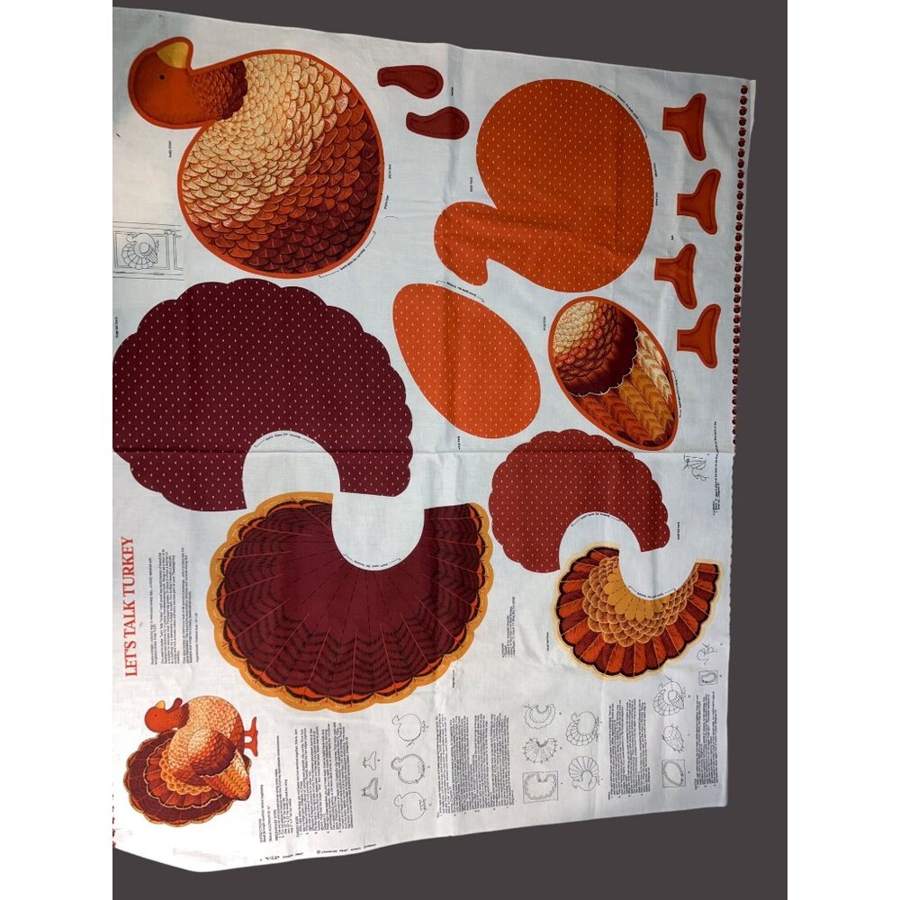 Thanksgiving Turkey Sewing Fabric Panel For Soft Toy Pillow Cut & Sew  DIY Kit - Picture 8 of 9
